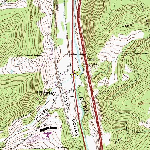 Topographic Map of Beaver Creek, PA