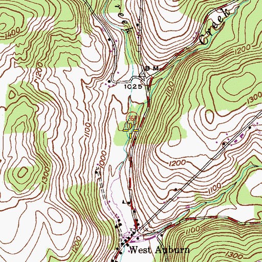 Topographic Map of Beaver Meadow Creek, PA