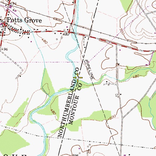 Topographic Map of Beaver Run, PA