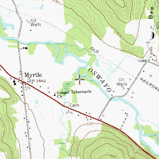 Topographic Map of Bell Run, PA