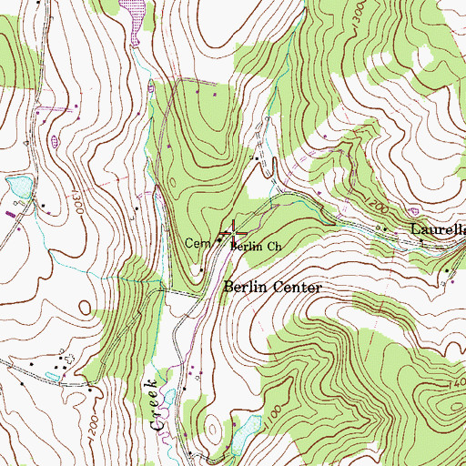 Topographic Map of Berlin Church, PA