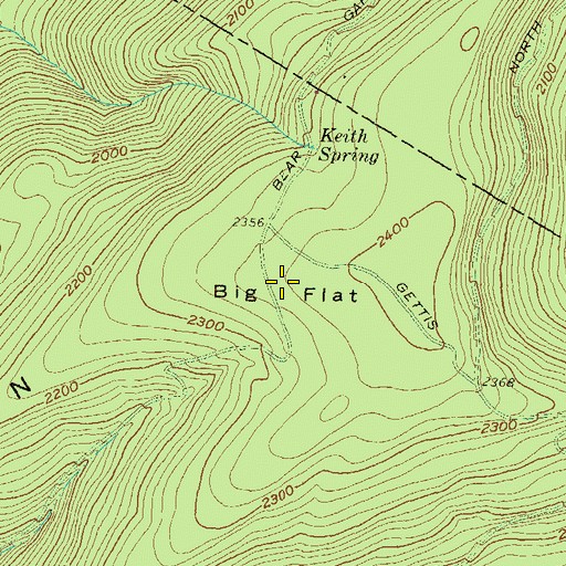 Topographic Map of Big Flat, PA