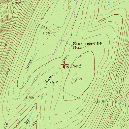 Topographic Map of Big Pond, PA