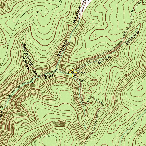 Topographic Map of Birch Hollow, PA