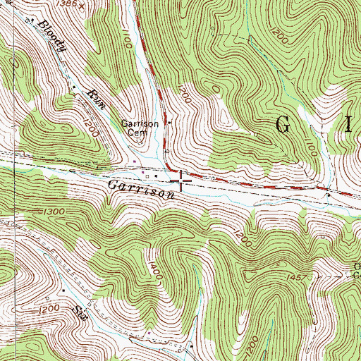 Topographic Map of Bloody Run, PA