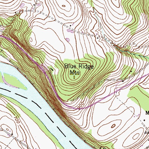 Topographic Map of Blue Ridge Mountain, PA