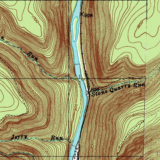 Topographic Map of Bohen Run, PA