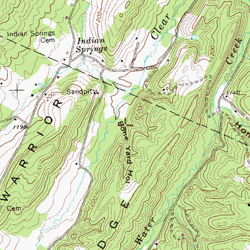 Topographic Map of Bone Yard Hollow, PA