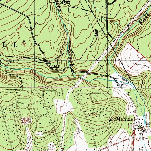Topographic Map of Bowers Creek, PA