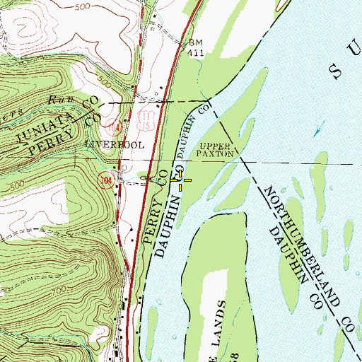 Topographic Map of Boyers Run, PA