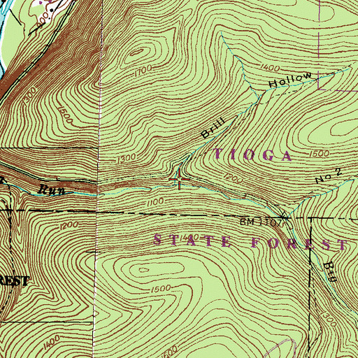 Topographic Map of Brill Hollow, PA