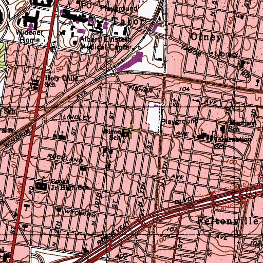 Topographic Map of Brine School, PA