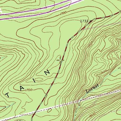 Topographic Map of Broad Mountain, PA