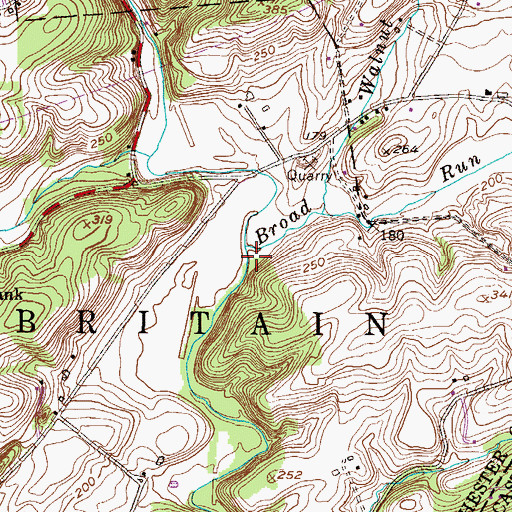 Topographic Map of Broad Run, PA