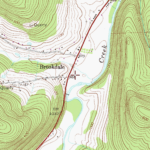 Topographic Map of Brookdale, PA