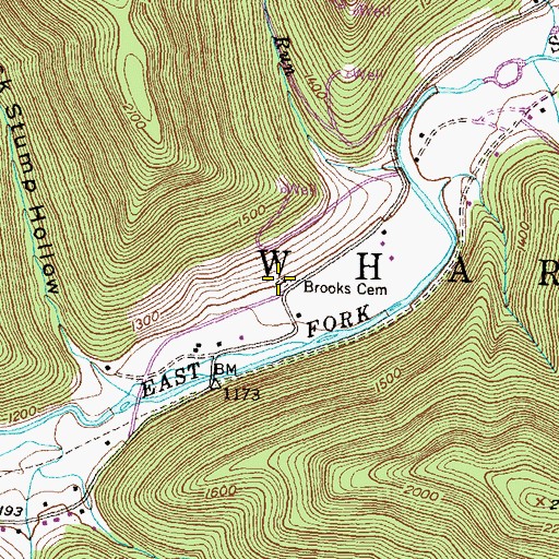Topographic Map of Brooks Cemetery, PA