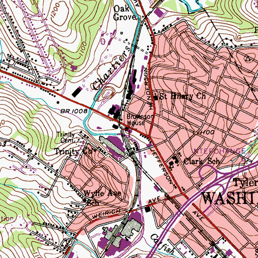 Topographic Map of Brownson House, PA
