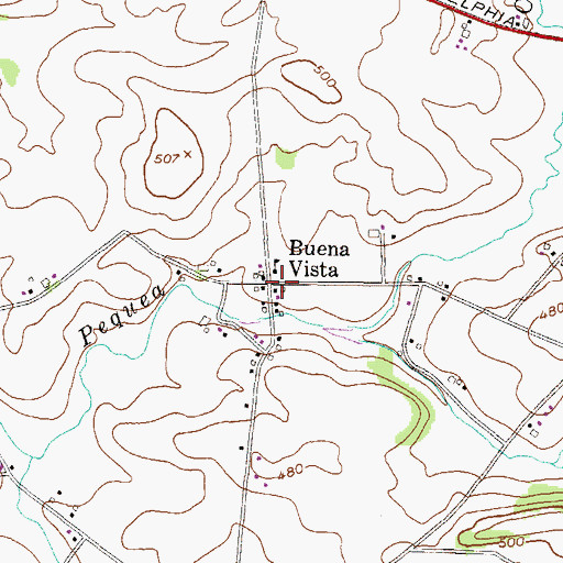 Topographic Map of Buena Vista, PA