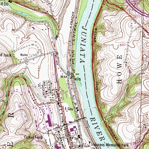 Topographic Map of Buffalo Creek, PA