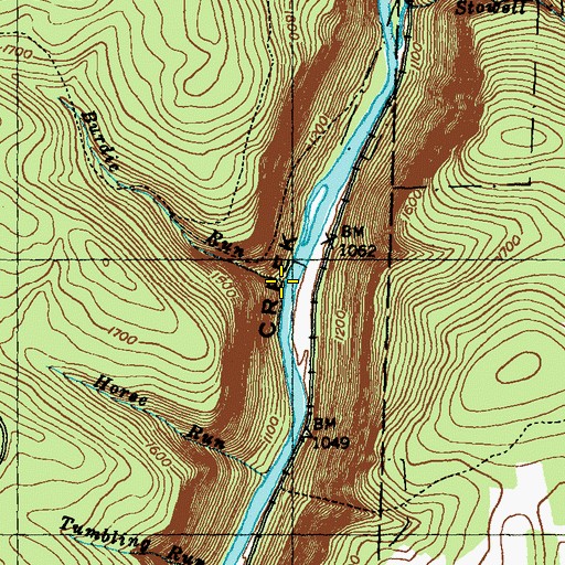 Topographic Map of Burdic Run, PA