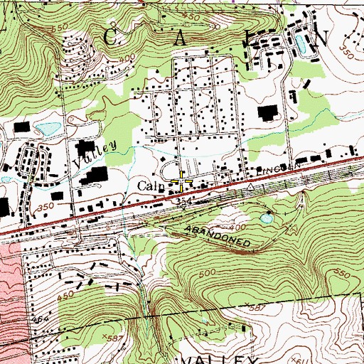 Topographic Map of Caln, PA