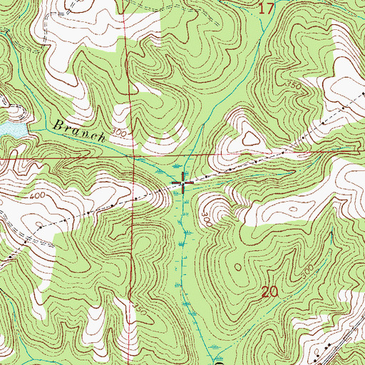 Topographic Map of Davis Branch, AL