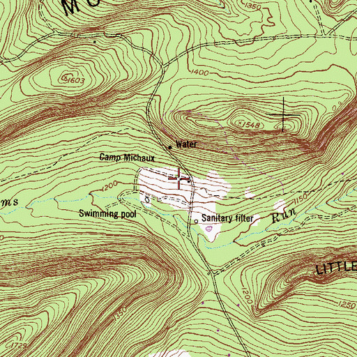 Topographic Map of Camp Michaux, PA