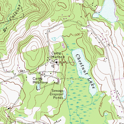 Topographic Map of Camp Munsee, PA