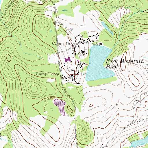 Topographic Map of Camp Tabor, PA