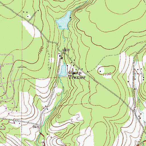 Topographic Map of Camp Trexler, PA