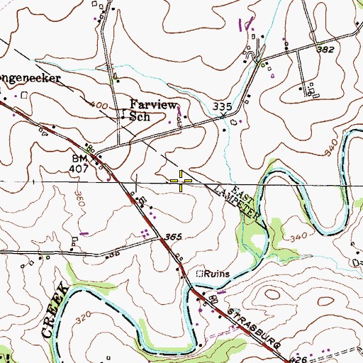Topographic Map of Carpenter Church, PA