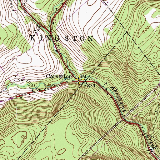 Topographic Map of Carverton, PA