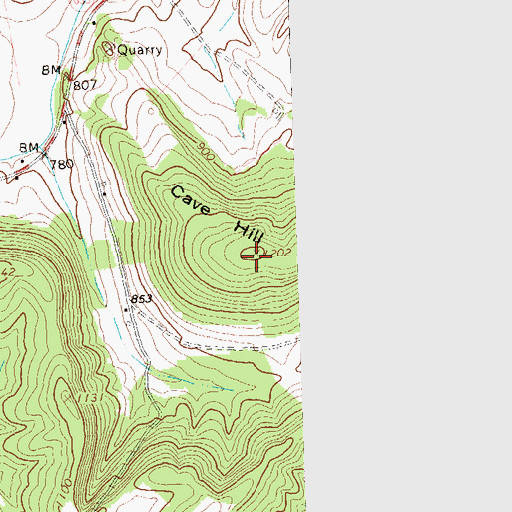 Topographic Map of Cave Hill, PA