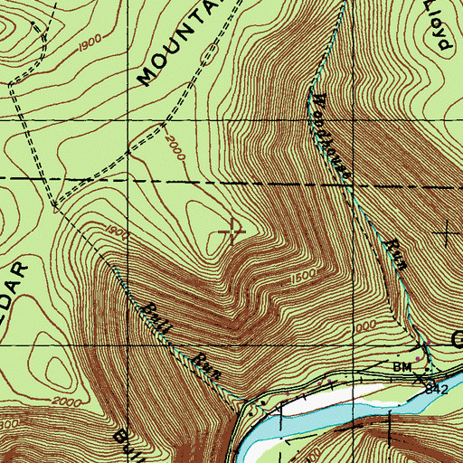 Topographic Map of Cedar Mountain, PA