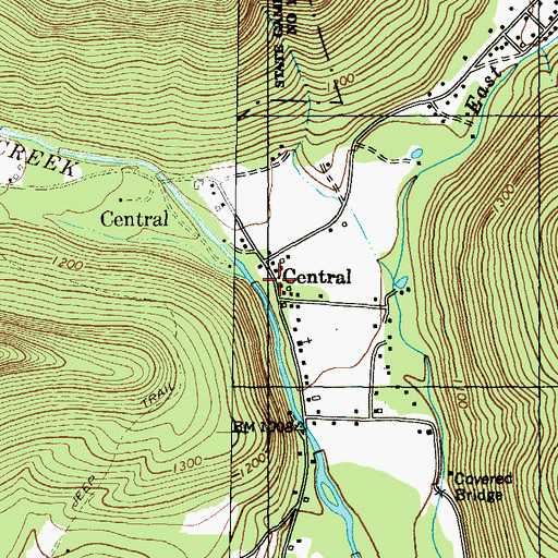 Topographic Map of Central, PA