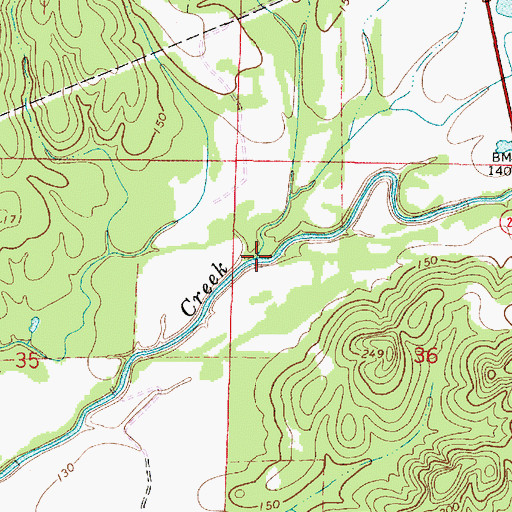Topographic Map of Dayton Branch, AL