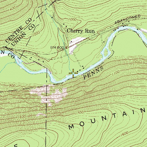 Topographic Map of Cherry Run, PA