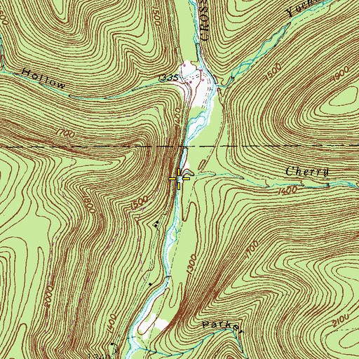 Topographic Map of Cherry Run, PA