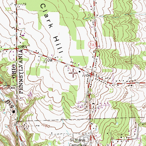 Topographic Map of Clark Hill, PA