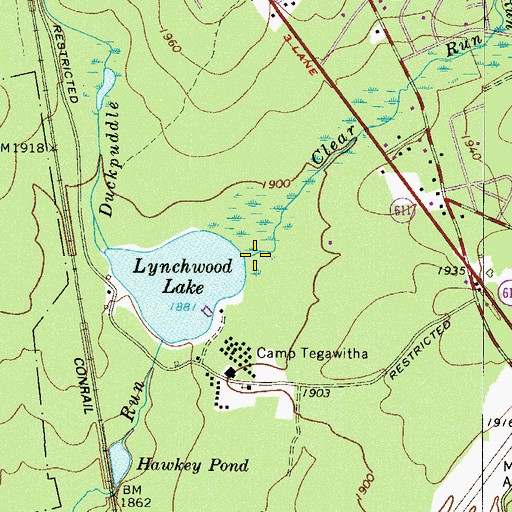 Topographic Map of Clear Run, PA