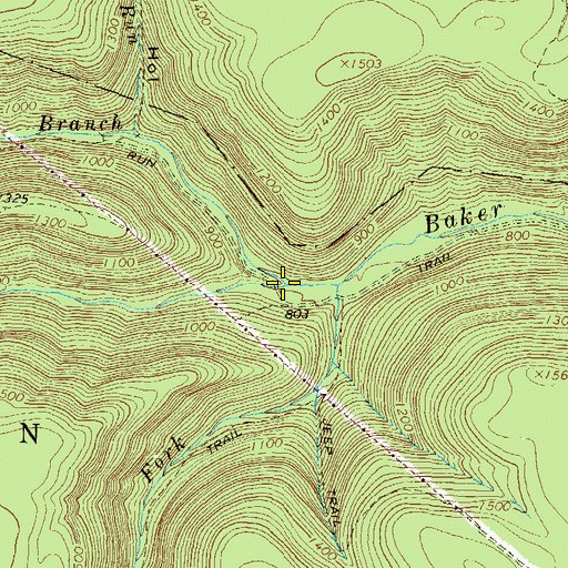 Topographic Map of Clendenin Branch, PA