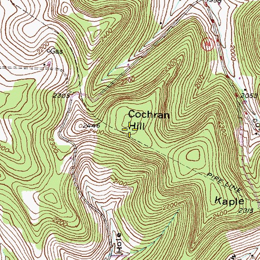 Topographic Map of Cochran Hill, PA