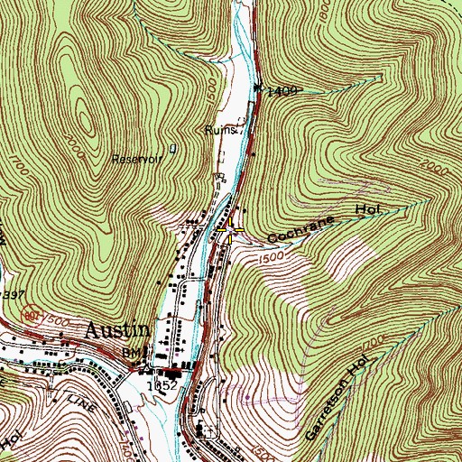 Topographic Map of Cochrane Hollow, PA