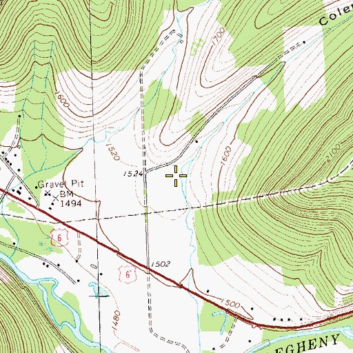 Topographic Map of Coleman Hollow, PA