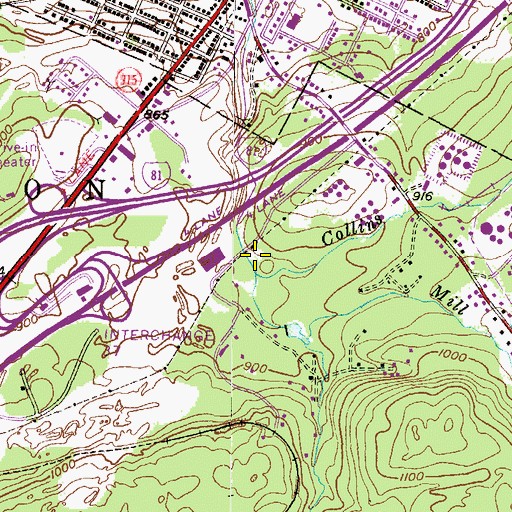 Topographic Map of Collins Creek, PA