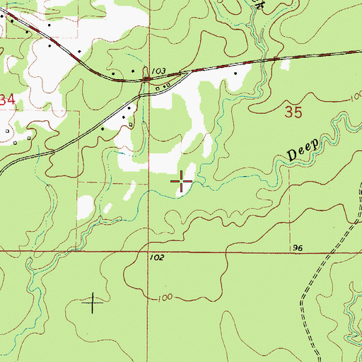 Topographic Map of Dennis Creek, AL