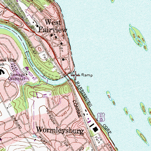 Topographic Map of Conodoguinet Creek, PA