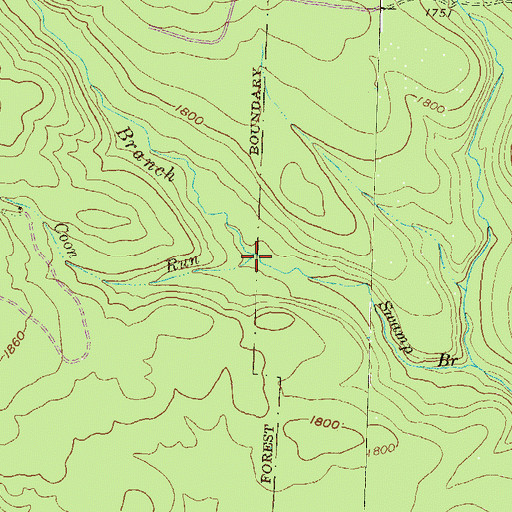 Topographic Map of Coon Run, PA