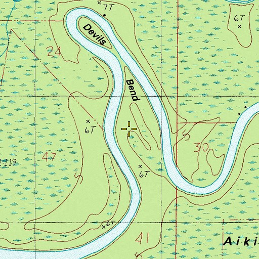 Topographic Map of Devils Bend, AL