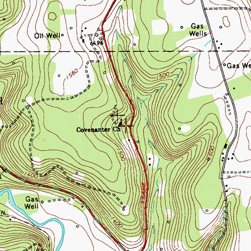 Topographic Map of Covenanter Church, PA